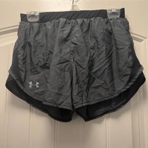 Under Armour Women’s Full Heather Loose Fit Heatgear Running Shorts Size M Gray‎